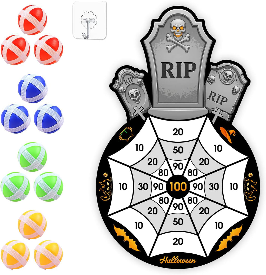 Halloween Games, Halloween Party Supplies Dart Board with 12 Sticky Balls