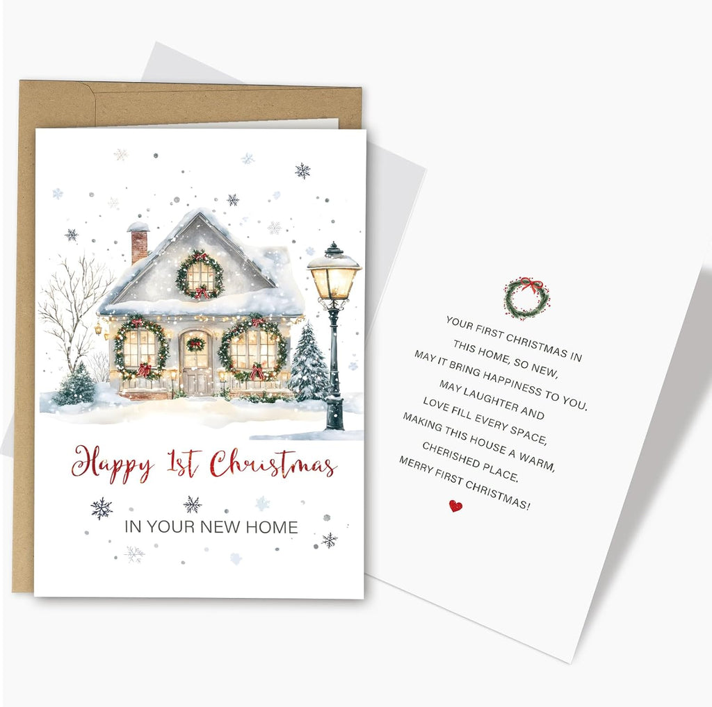 Christmas New Home Card, Funny Xmas Housewarming Gifts for Men and Women, First Christmas in Your New Home Cards, Holiday Congratulations on Your New House Cards