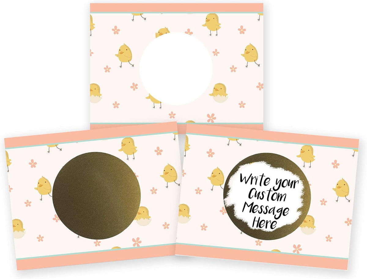 My Scratch Offs Make Your Own DIY Scratch Off ScratchNotes 20 Pack 3x4 Note Cards & Stickers Teacher Rewards Easter Spring Chick Design