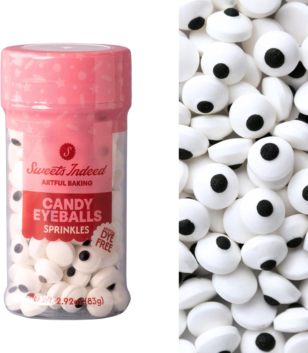 Sweets Indeed Dye Free Candy Eyeballs, 1 cm Edible Eyes, 200 Count, 2.92 oz