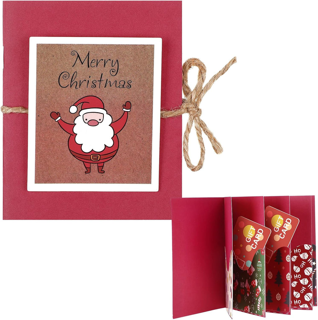 Engrowtic Christmas Gift Card Book, Money Holders for Cash, 5 Slots, Santa