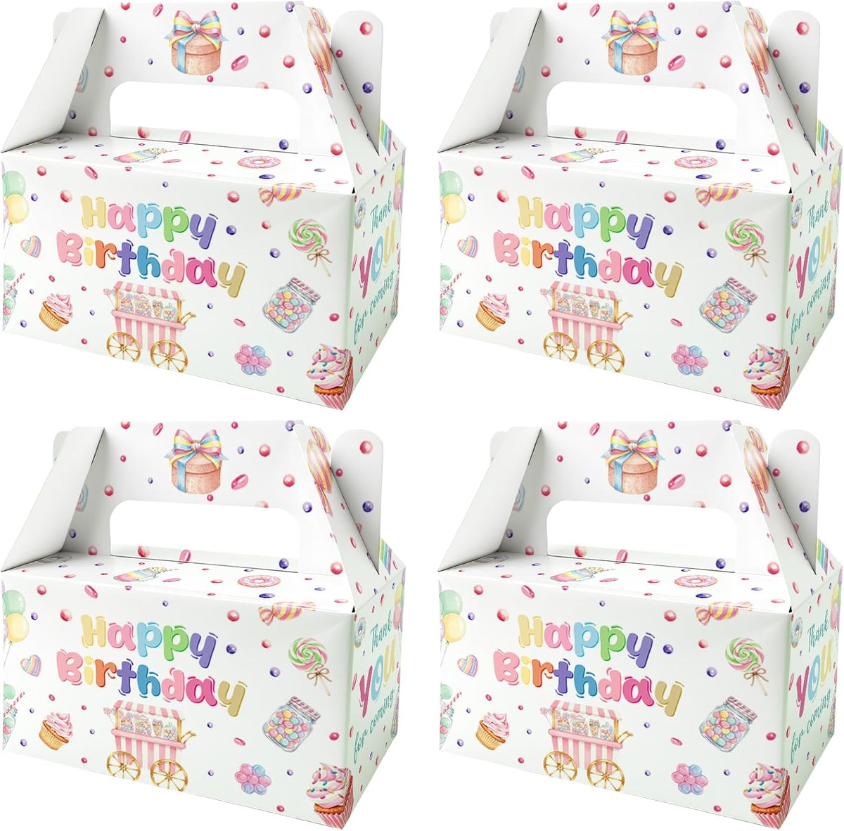BGFMVS 12 Pcs Happy Birthday Candy Sweet Party Favor Boxes Girls Goodie Box