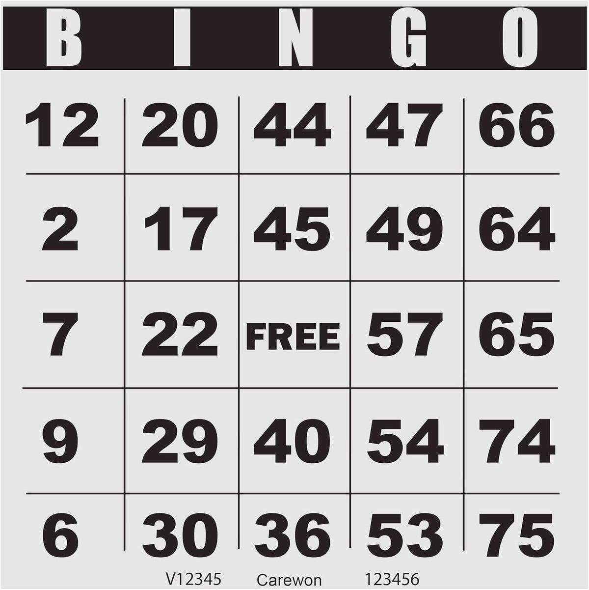 200 Bingo Cards, Large 4.5 x 4.5 Inch, Paper Bingo Sheets