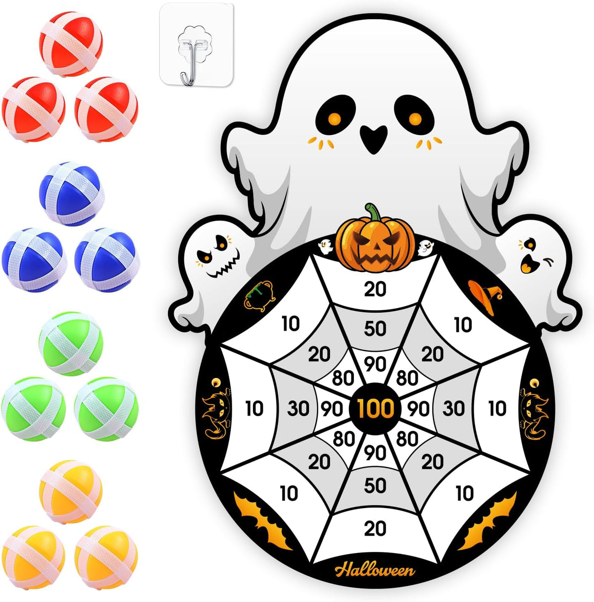 Halloween Games, Halloween Party Supplies Dart Board with 12 Sticky Balls