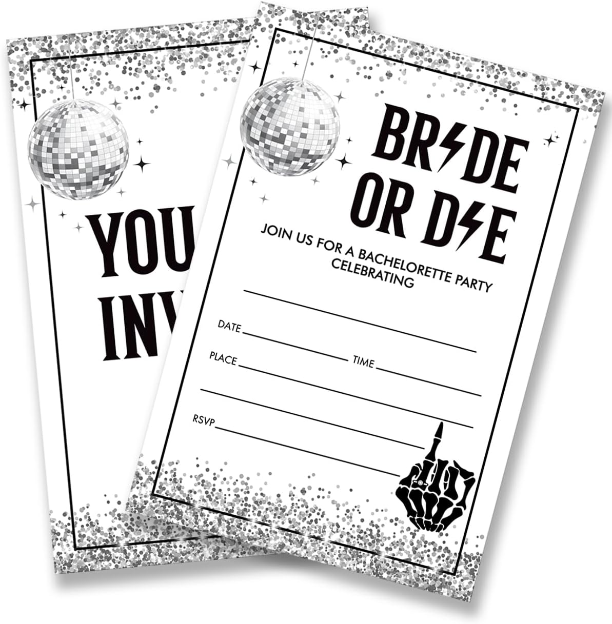 Dumyum 20 Bride or Die Bachelorette Party Invitations