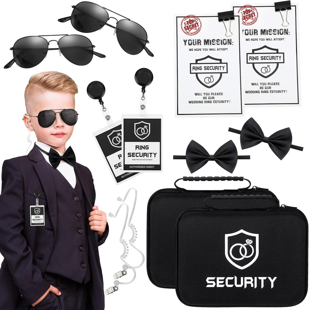 Mepase 14 Pcs Ring Security Wedding Ring Bearer Box,Oxford Cloth Suitcase