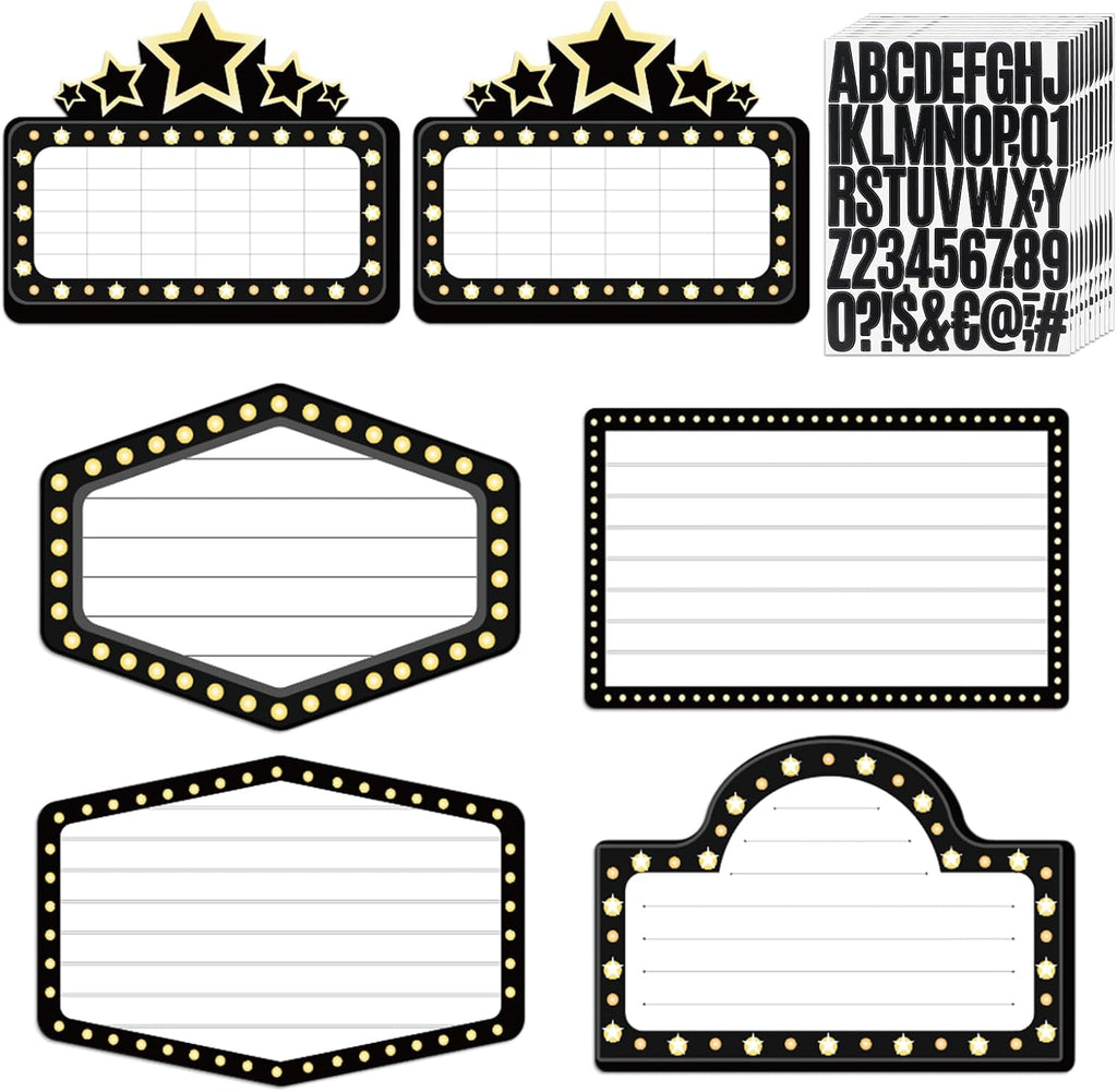Feifeiya 6 Pack Wedding Bottle Service Sign with Letters, Classic, Black