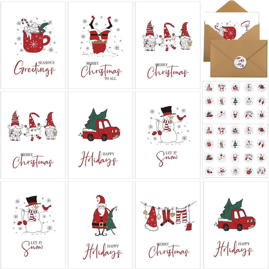 Motiskyy 80Sets Christmas Cards with Envelopes Bulk Funny Holiday Cards