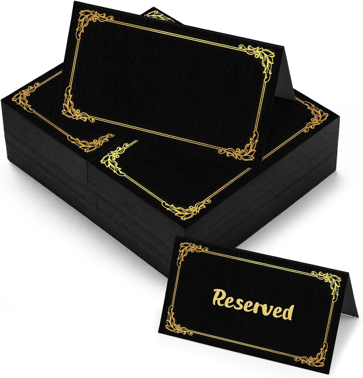 150 Pack Black Place Cards 3.5 x 2 Inch Food Labels for Party Buffet
