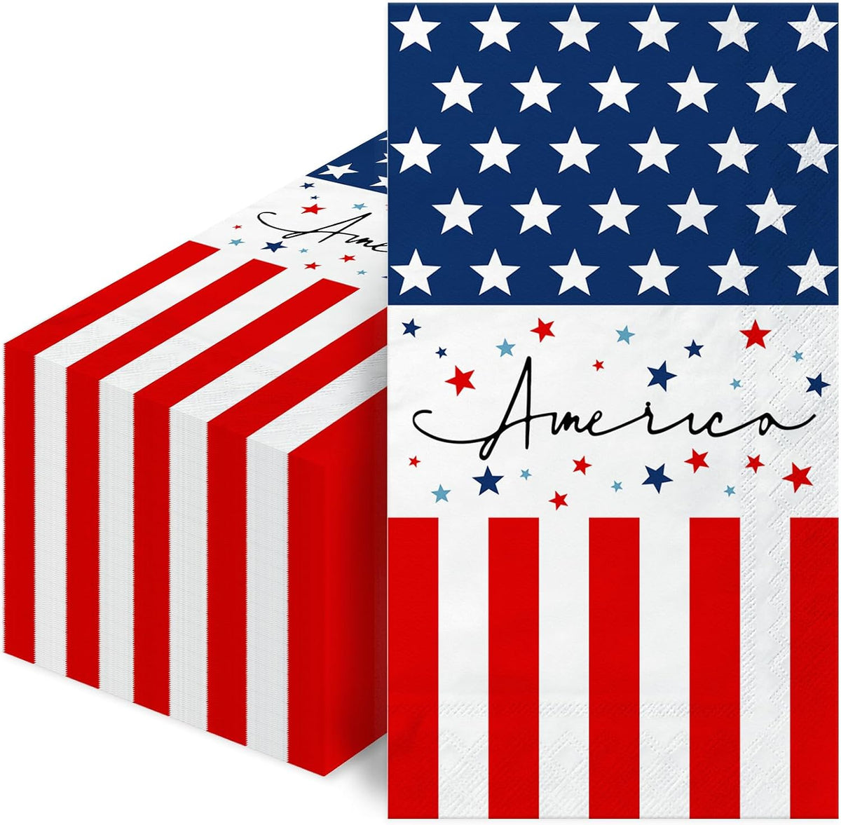 Patriotic 4th July Star Paper Napkins 100pcs
