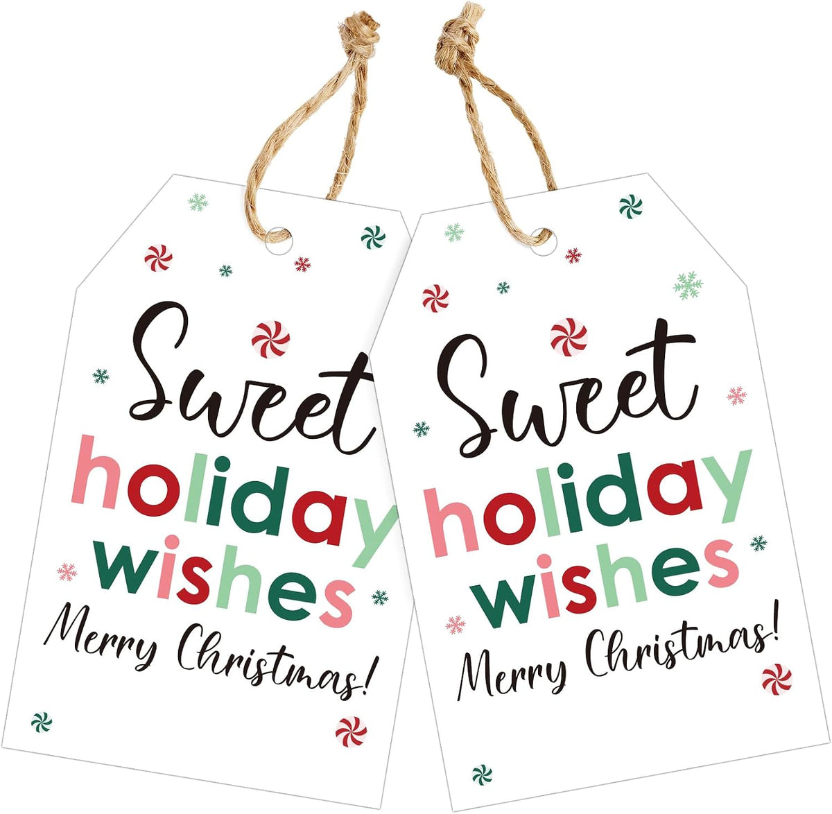 joycraft 50Pcs Christmas Gift Tags, Merry Christmas Tags with String