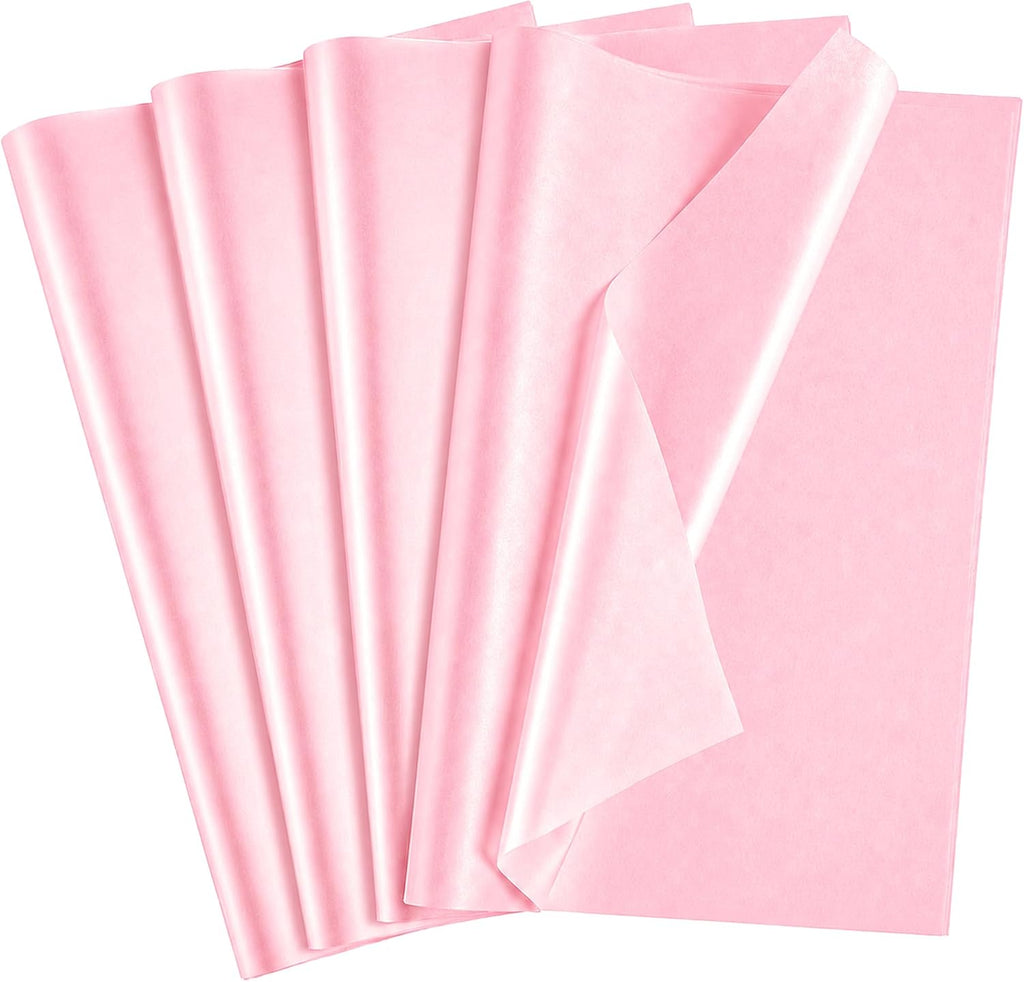 Pink Tissue Paper - 100 Sheets Wrapping Paper for Pink Birthday Decorations