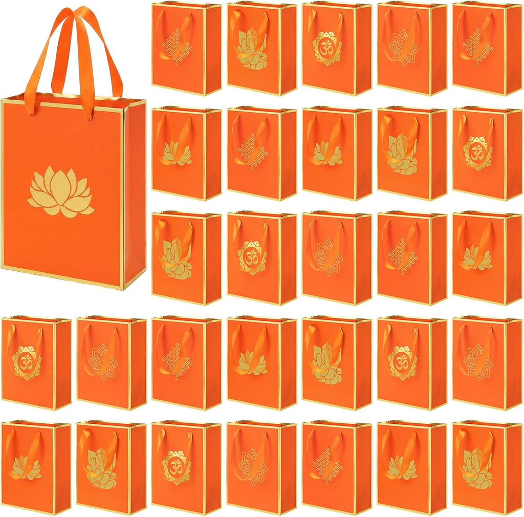 Sabary 30 Pcs Ganesh Pooja Indian Return Gift Paper Bag, Yellow
