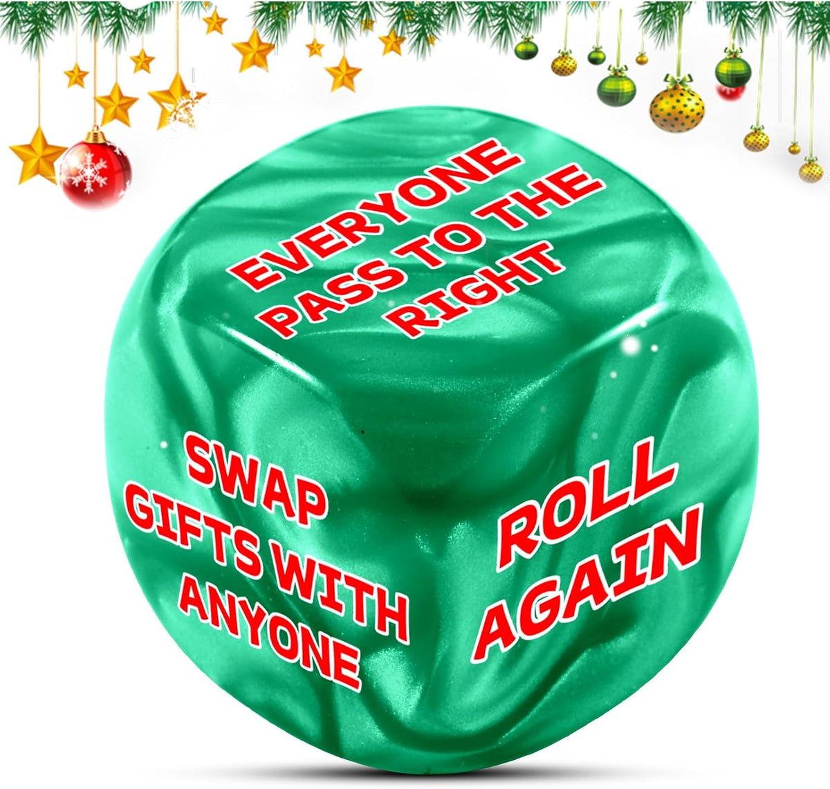 White Elephants Dice Santa Swap Gift Exchange Dice Stocking Stuffers for Women Men 2025 Christmas Dices Gift Exchange Game Funny Gifts for Adults Group Family Christmas Party Favors Xmas