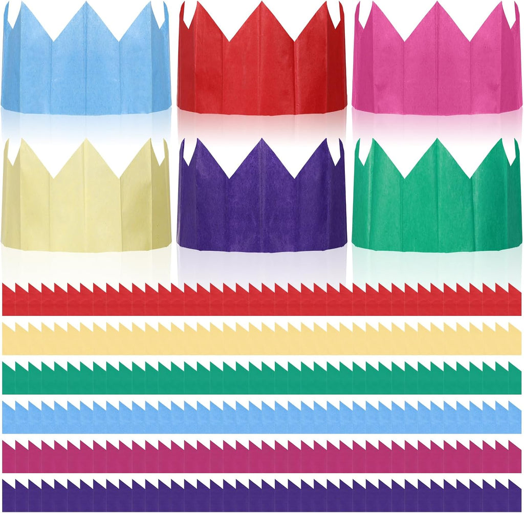 gisgfim Christmas Cracker Hats Bulk Tissue Paper Crowns DIY Xmas Party Hat for Adults Fill Your Own Christmas Crackers