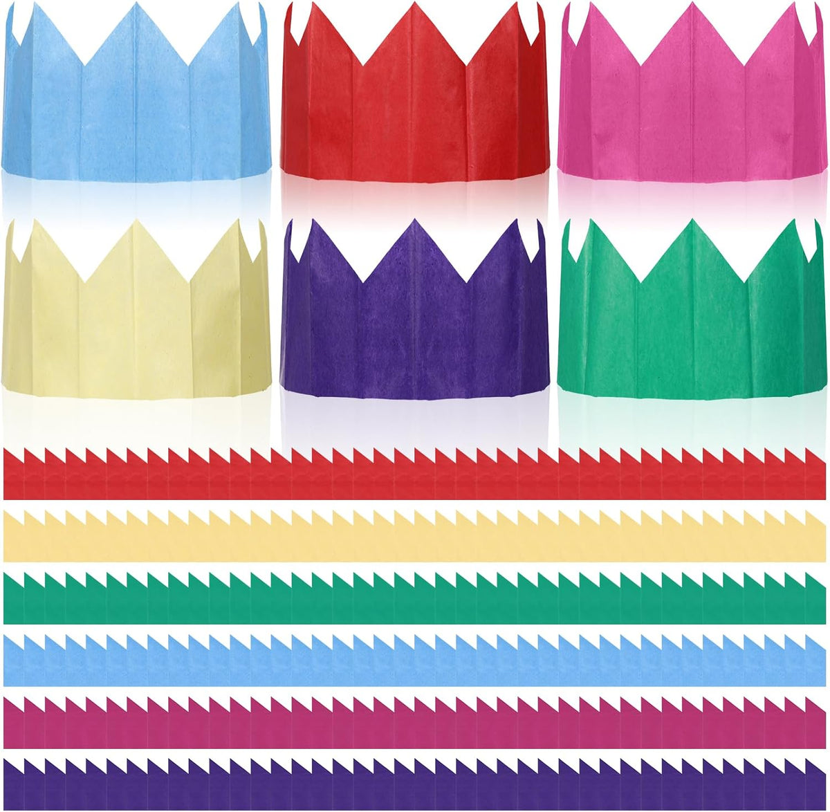 gisgfim Christmas Cracker Hats Bulk Tissue Paper Crowns DIY Xmas Party Hat for Adults Fill Your Own Christmas Crackers