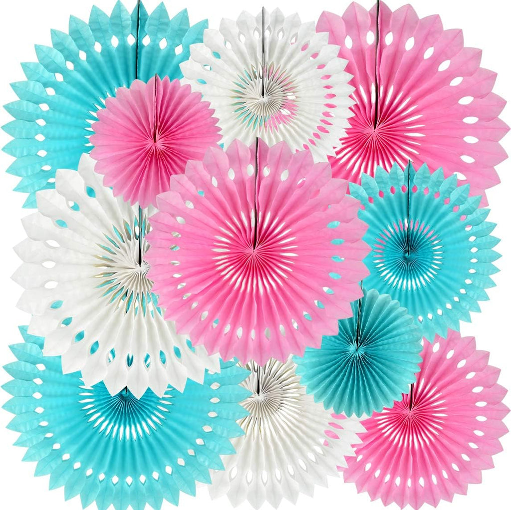 BEISHIDA Honeycomb Round Paper Fans Blue Pink Hanging Party Decoration