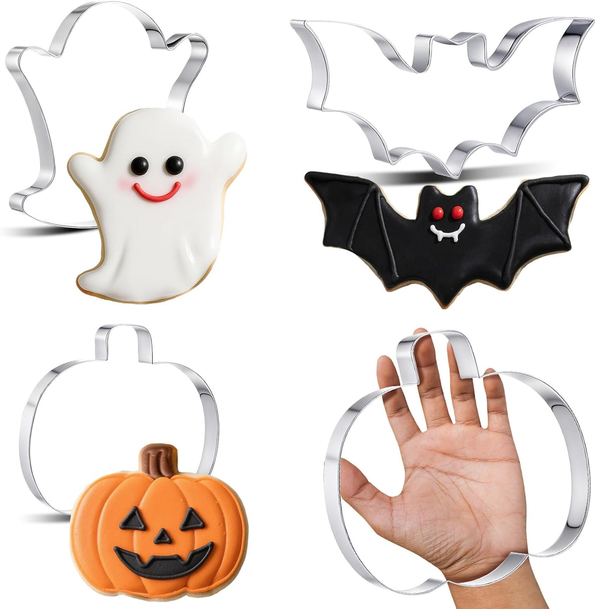 Football Cookie Cutters Set 4 Pcs, Stainless Steel Gameday Shapes
