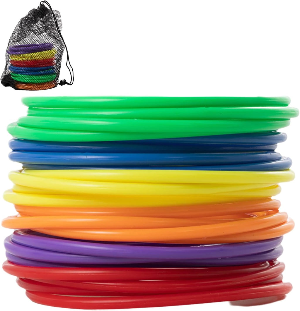 24 Pcs Plastic Ring Toss Game for Kids Toss Rings for Speed Agility