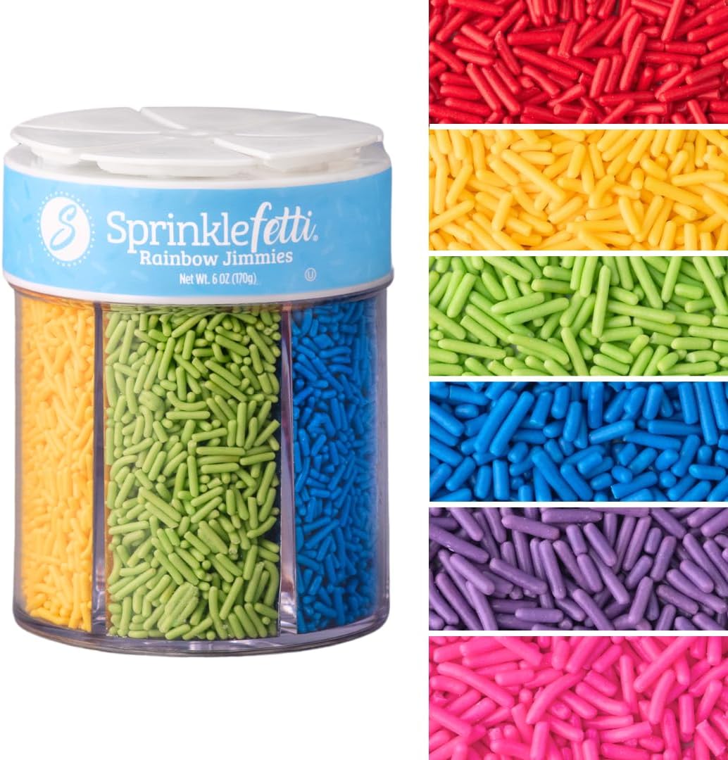 Sweets Indeed Rainbow Jimmies Sprinkles for Baking & Decorating, 6.45 oz