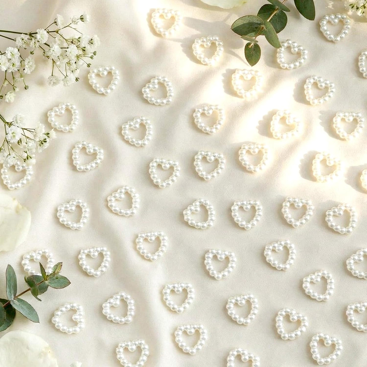500 Pcs Pearl Heart Table Scatter Confetti Mini Wedding Decor