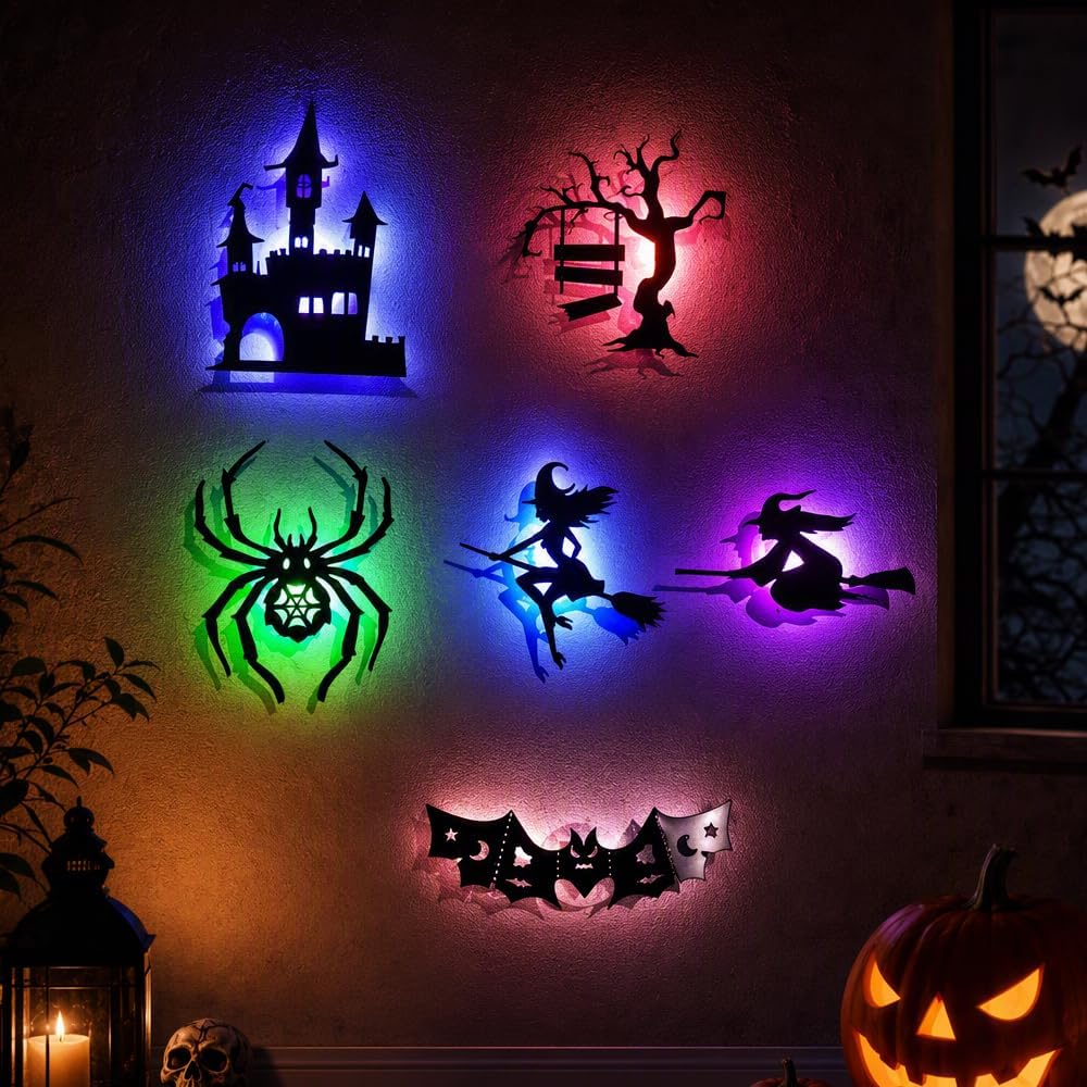 Glitter Halloween Window Clings Decor, Cute Ghost Pumpkin Stickers Decals