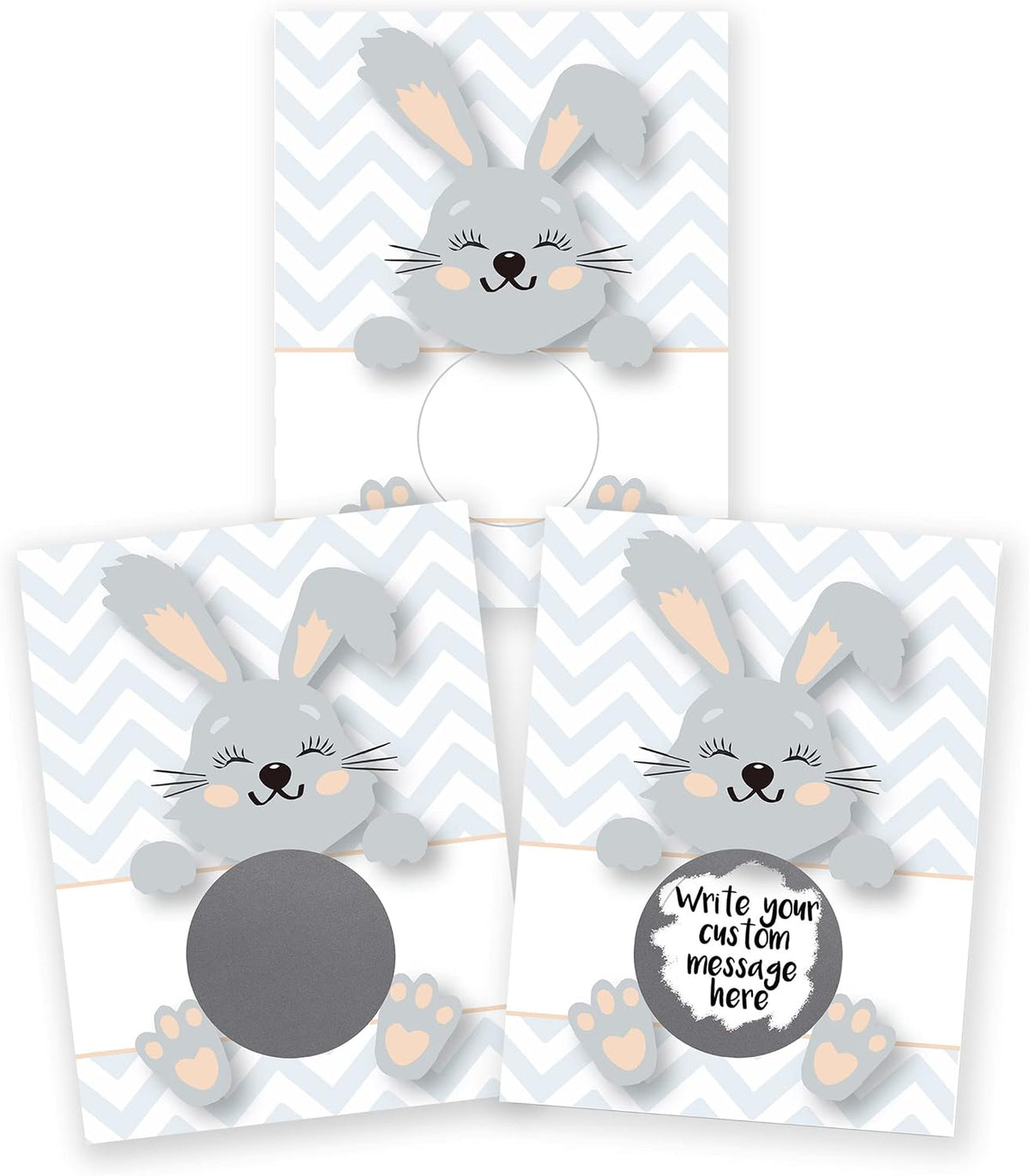 My Scratch Offs 20 Pack Funny Easter Bunny DIY Make Your Own Scratch Off Cards & Stickers. Perfect for Teacher Rewards, Business Promo Codes & Custom Message