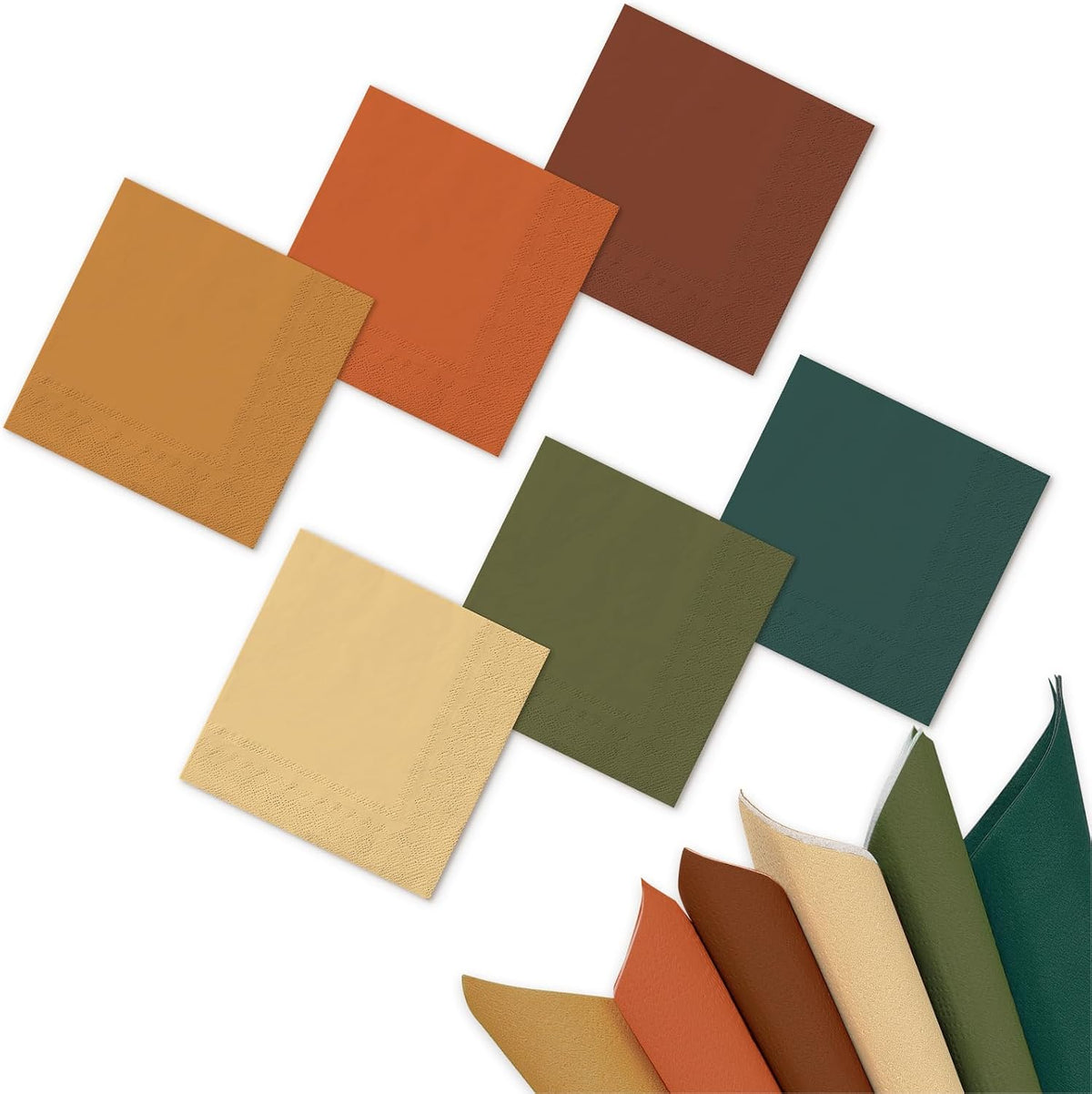 Whaline 120 Pack Fall Cocktail Napkins Disposable Paper Beverage Napkins