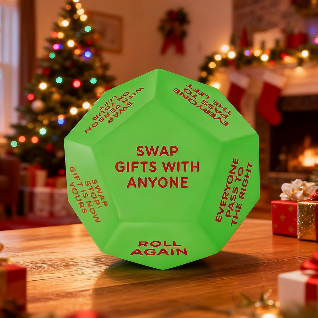 Santa Swap Gift Exchange Dice,2026 New-3 * 3in Exchange Gifts Family Game,Stocking Stuffers for Men Women, Anniversary Christmas Birthday Gifts for Men Women, Large Dice Party Gifts for Xmas