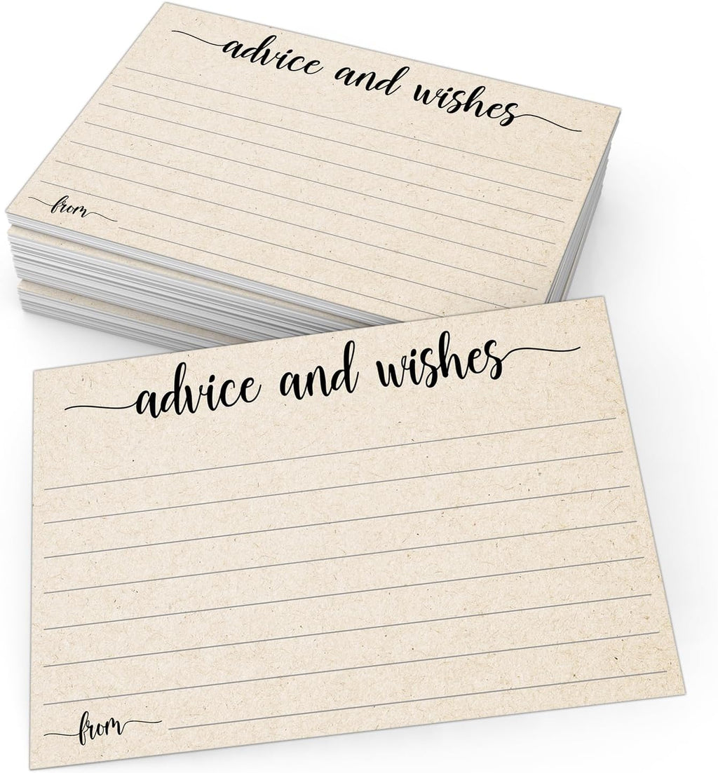 321Done Advice and Wishes Cards, 4x6, Set of 50, Kraft Tan, All Occasions