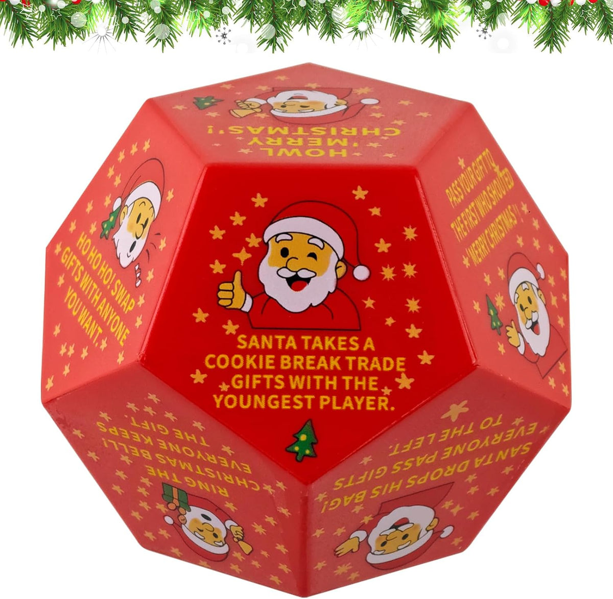 Hilarious Santa Swap Gift Exchange Dice, 3 * 3 in Exchange Gifts Dice, Christmas Stocking Stuffers Gift Exchange Dice Games for Family Party, Gifts for Xmas, Birthday, Party and Family Night, Holiday