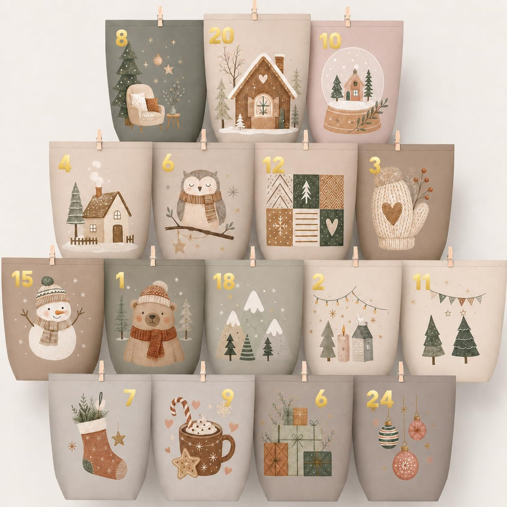Yinsun Advent Calendar 2026, 24 Christmas Empty Calendars to Fill