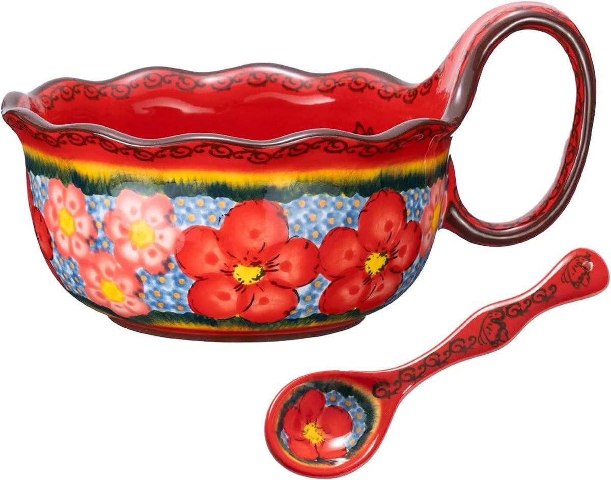 Candy Dish Cauldron - Valentine's Day Mini Ceramic Candies Bowl Tiered Tray Decor, Snack Serving Bowl Table Wishes Accents for Valentines Themed Party Home Kitchen Gifts (Pink Candy Hearts)