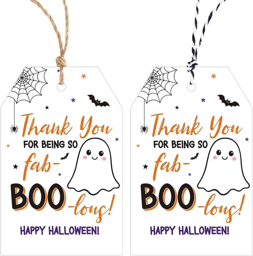 Alynta Halloween Tags with String 50Pcs Happy Halloween Paper Gift Tags