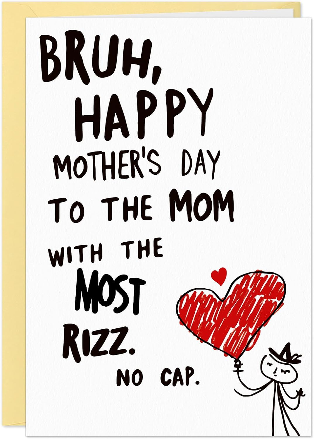 D4DREAM Mothers Day Card from Kids - Gen Z Funny Rizz No Cap Meme Trendy