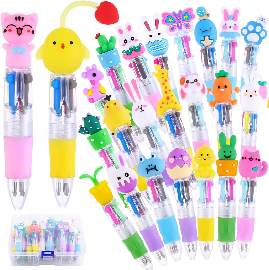 24PCS Easter Fun Pens Cute Bunny Egg Multicolor Gifts Pens Basket Stuffers