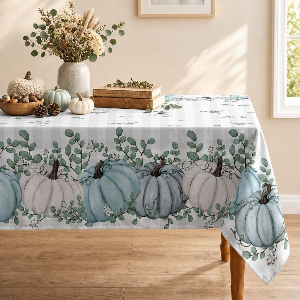 Fall Tablecloth 60×84 Inch Oval, Fall Harvest Decorations for Home Table Cloth, Truck Scarecrow Pumpkin Decor Washable Seasonal Autumn Thanksgiving Tablecloths Polyester for Picnic Party Dinner