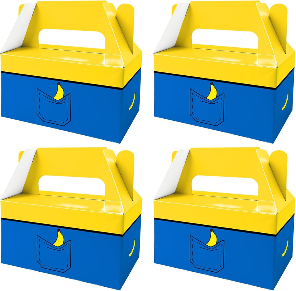 BGFMVS 12 Pack Yellow Blue Banana Pocket Party Favor Boxes Candy Treat Bags
