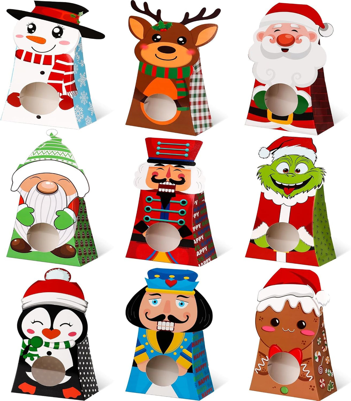 Giiffu 36Pcs Christmas Treat Boxes with Window 7.5x4x2 Inch