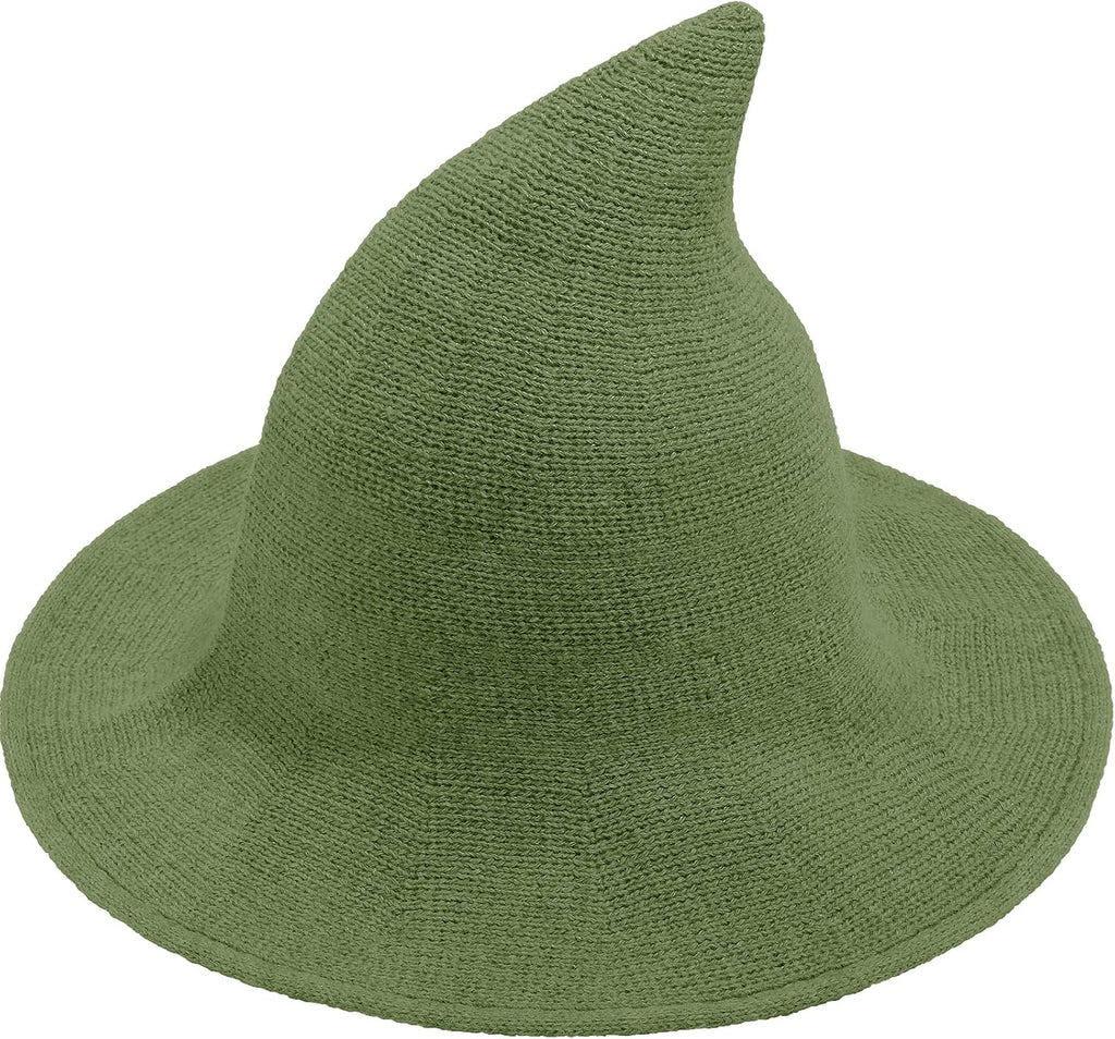 Witch Hat for Women,Wide Brim Foldable Knitted Wool Hats