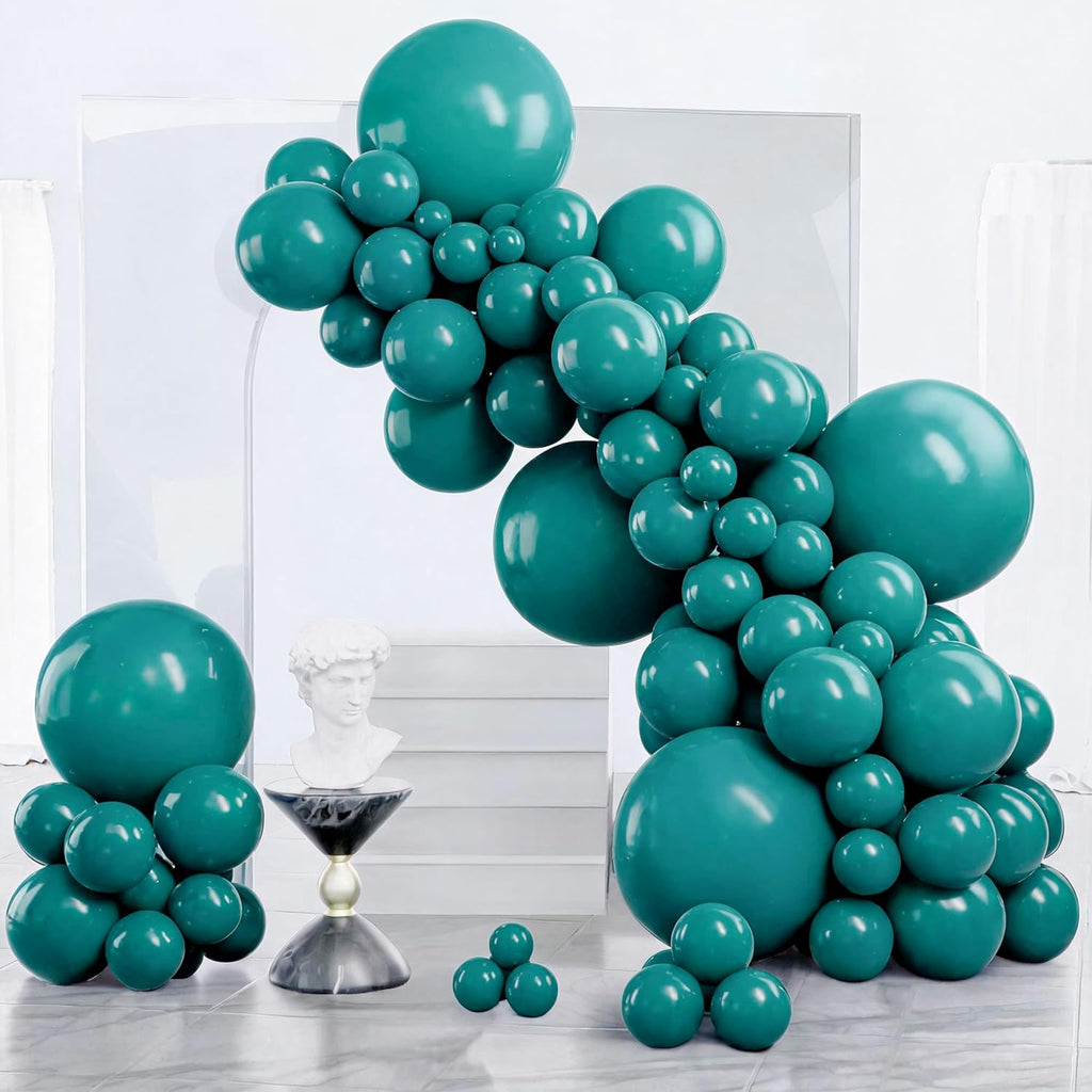 PartyWoo Slate Blue Balloons 140pcs Dusty Blue Boho Neutral Different Sizes