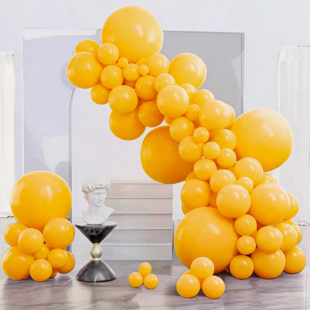 PartyWoo Orange fall Latex Helium Balloons 140pcs Different Sizes
