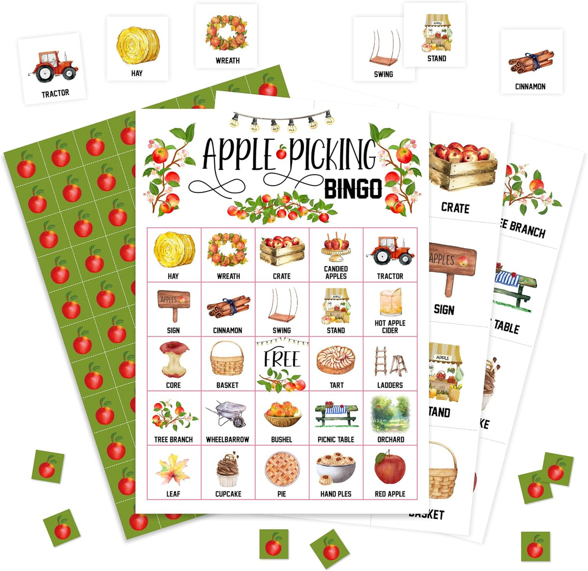 Fall Bingo Game, Fall Harvest Bingo Cards Set, Thanksgiving Party Birthday Party Bingo Supplies for Adults, Family Friends Activities Favors Decorations for 24 Player, 02