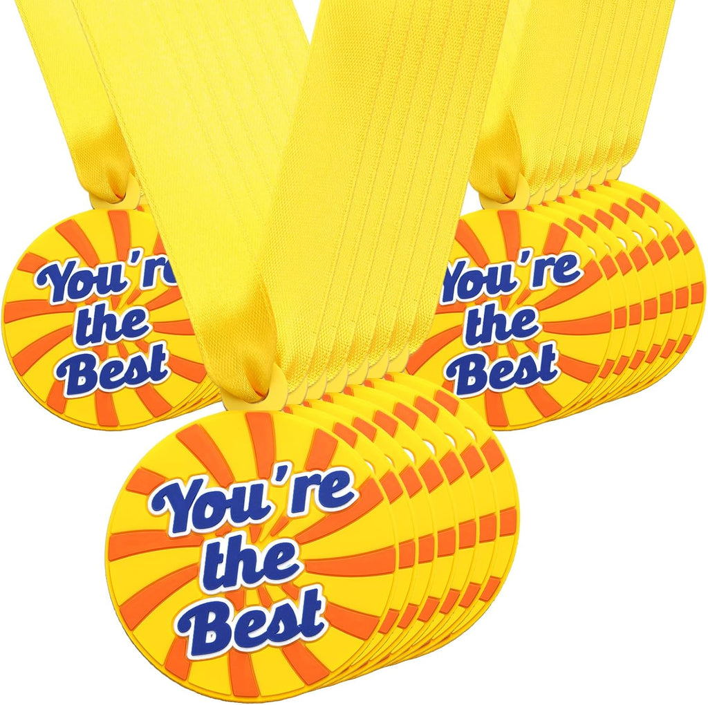 AmazingSpark 60 Pcs You're the Best Award Medals, 2 Inch Rubber Medals Bulk Winner Encourage Team Participation for Kids Adults Trophy Award Prize Gift Competitions Graduation Party