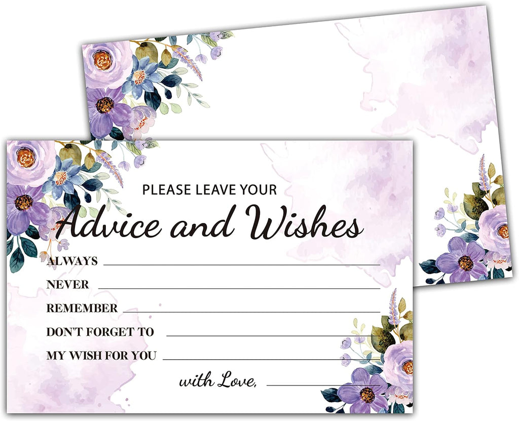 Wedding Advice & Wishes Cards – Floral Guest Book Alternative