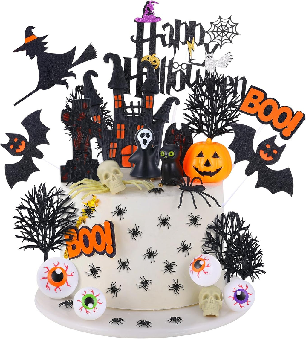 48 Pcs Halloween Cake Toppers Decorations Party Supplies
