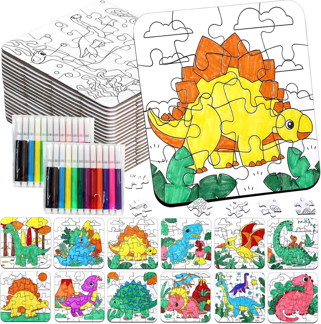 Dinosaur Puzzles for Toddlers 2-4, Dinosaur Crafts DIY Art Activities Toys