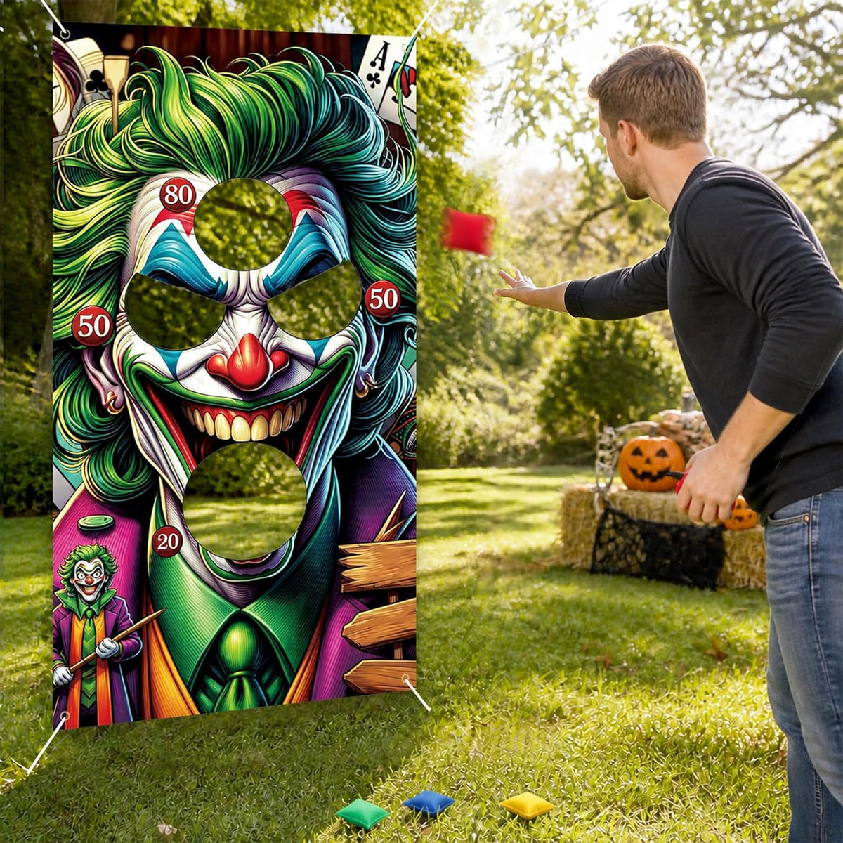 6Pcs Halloween Clown Bean Bag Toss Game Set