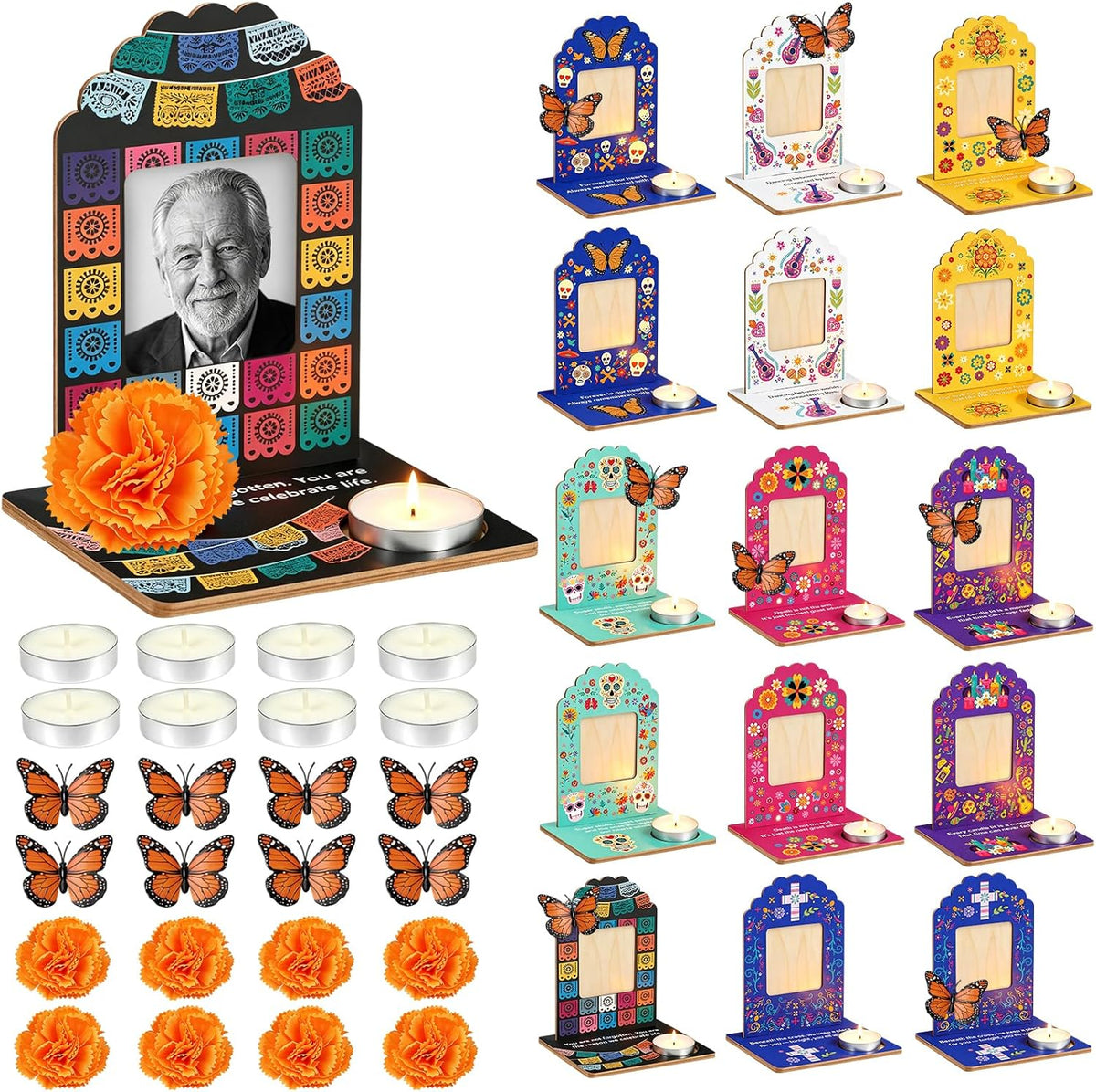 Dia De Los Muertos Decorations - Sugar Skull Marigold Table Runner