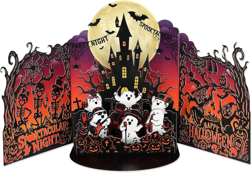 D24TIME Pop Up Halloween Card for Kids Grandkids, Haunted House with Boos